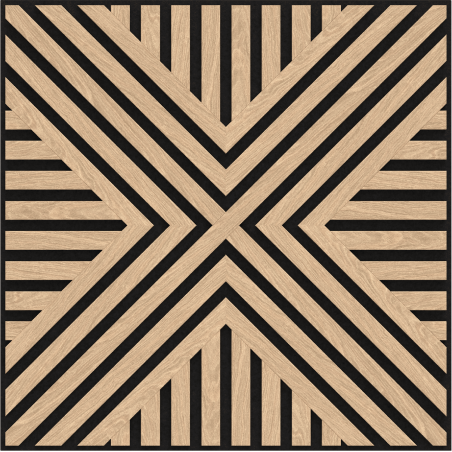 Mexen Linea 06 akustinė sieninė plokštė 60 x 60 cm (4vnt.), 9 mm veltinis, techninis faneris, Balintas Ąžuolas