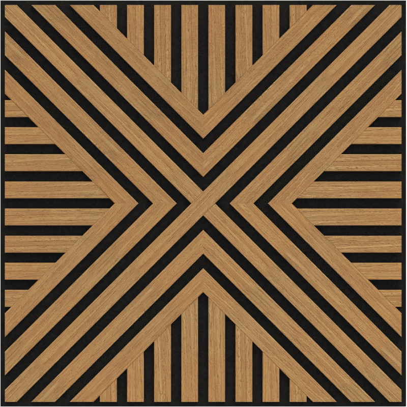 Mexen Linea 06 sieninis akustinis skydelis 60 x 60 cm (4 vnt.), veltinis 9 mm, techninis faneravimas, Ąžuolas Classic