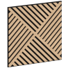 Mexen Linea 08 akustinė sieninė plokštė 60 x 60 cm (4 vnt.), veltinis 9 mm, techninis faneros lukštas, Baltintas Ąžuolas