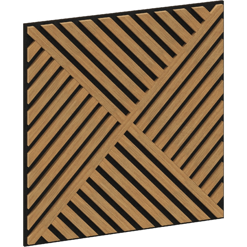 Mexen Linea 08 akustinė sienų plokštė 60 x 60 cm (4 vnt.), veltinis 9 mm, techninis fanera, Classic ąžuolas