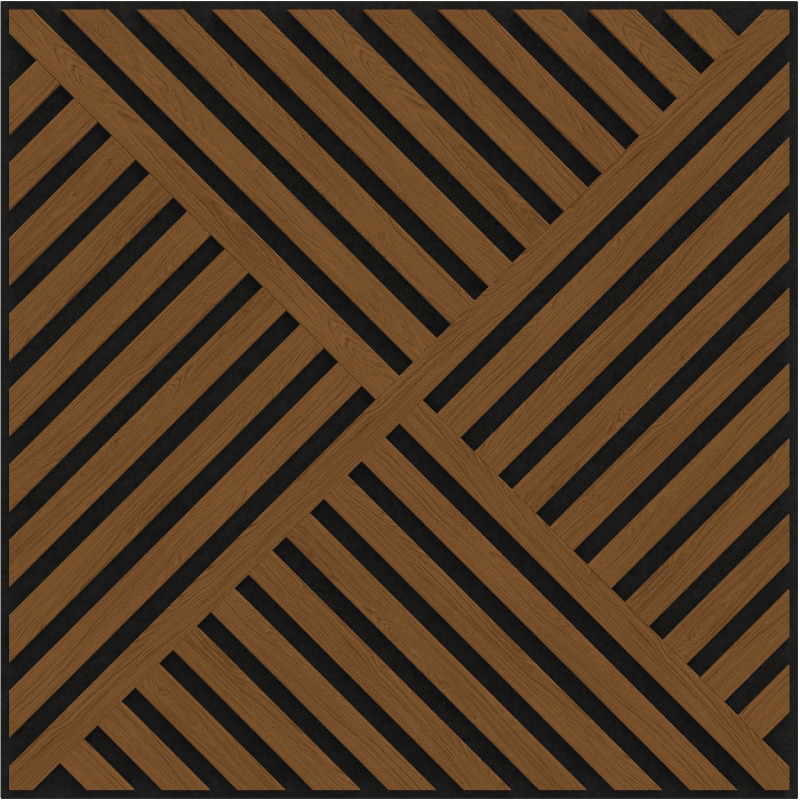 Mexen Linea 08 akustinė sienų plokštė 60 x 60 cm (4 vnt.), 9 mm veltinis, techninė fanera, Natūrali ąžuolas