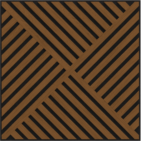 Mexen Linea 08 akustinė sienų plokštė 60 x 60 cm (4 vnt.), 9 mm veltinis, techninė fanera, Natūrali ąžuolas