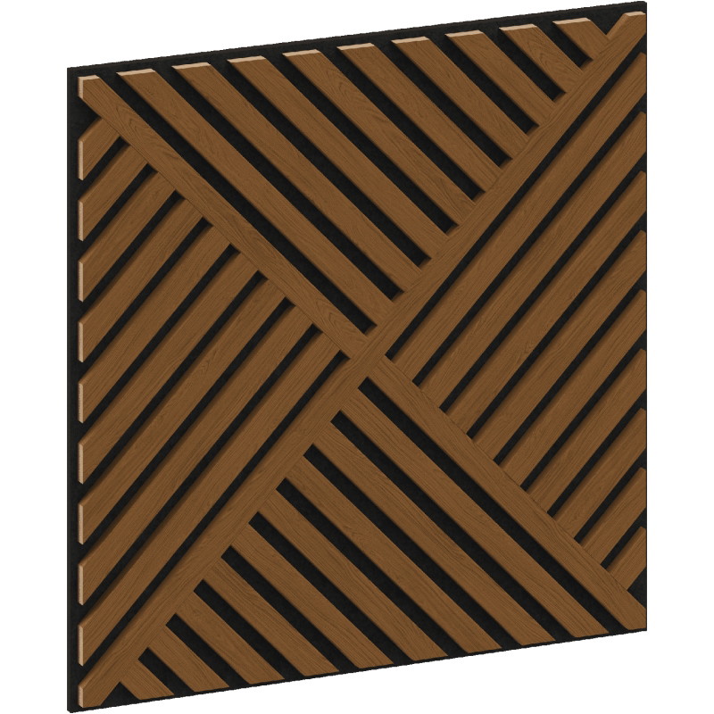 Mexen Linea 08 akustinė sienų plokštė 60 x 60 cm (4 vnt.), 9 mm veltinis, techninė fanera, Natūrali ąžuolas
