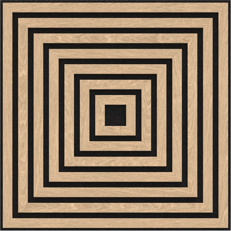 Mexen Linea 13 akustinė sieninė plokštė 60 x 60 cm (4 vnt.), 9 mm veltinis, techninis fanera, Balintas Ąžuolas