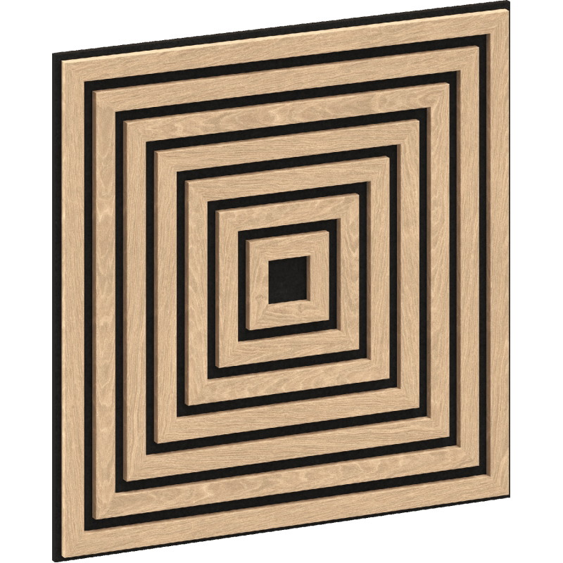 Mexen Linea 13 akustinė sieninė plokštė 60 x 60 cm (4 vnt.), 9 mm veltinis, techninis fanera, Balintas Ąžuolas