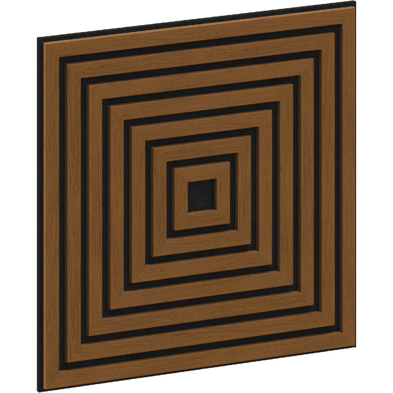 Mexen Linea 13 sieninė akustinė plokštė 60 x 60 cm (4vnt.), 9 mm veltinis, techninis lukštas, Natūralus Ąžuolas