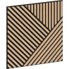 Mexen Linea 25 sieninė akustinė plokštė 60 x 60 cm (4 vnt.), veltinis 9 mm, techninis fanera, Baltintas Ąžuolas