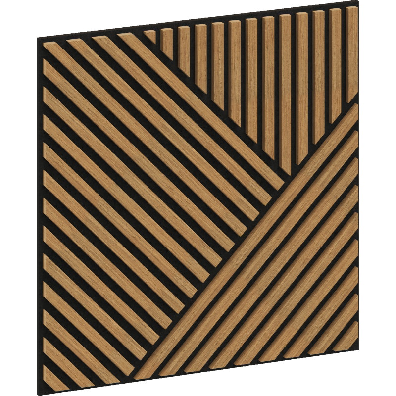 Mexen Linea 25 akustinė sienos plokštė 60 x 60 cm (4 vnt.), veltinis 9 mm, techninis fanera, Ąžuolas Classic