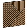 Mexen Linea 25 akustinė sienos plokštė 60 x 60 cm (4 vnt.), veltinis 9 mm, techninis fanera, Ąžuolas Classic
