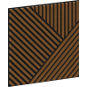 Mexen Linea 25 akustinė sieninė plokštė 60 x 60 cm (4vnt.), 9 mm veltinis, techninis lukštas, Natūralus Ąžuolas