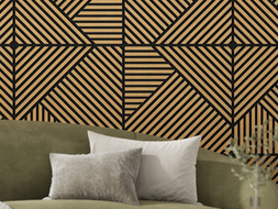 Mexen Linea 25 akustinė sienos plokštė 60 x 60 cm (4 vnt.), veltinis 9 mm, techninis fanera, Ąžuolas Classic