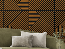 Mexen Linea 25 akustinė sieninė plokštė 60 x 60 cm (4vnt.), 9 mm veltinis, techninis lukštas, Natūralus Ąžuolas