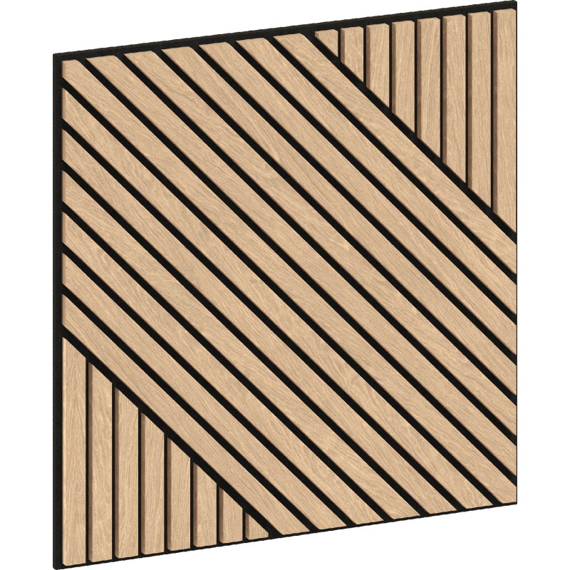 Mexen Linea 26 akustinis sienos skydelis 60 x 60 cm (4 vnt.), veltinis 9 mm, techninis lukštas, Balintas Ąžuolas