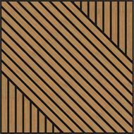 Mexen Linea 26 akustinė sienų plokštė 60 x 60 cm (4 vnt.), 9 mm veltinis, techninis fanera, Ąžuolas Classic