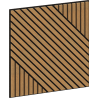 Mexen Linea 26 akustinė sienų plokštė 60 x 60 cm (4 vnt.), 9 mm veltinis, techninis fanera, Ąžuolas Classic