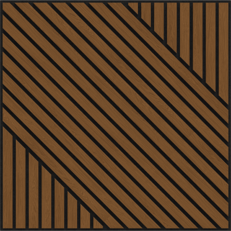 Mexen Linea 26 akustinė sienų plokštė 60 x 60 cm (4 vnt.), 9 mm veltinis, techninis fanera, Natūralus Ąžuolas