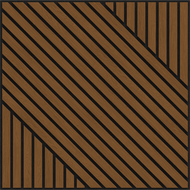 Mexen Linea 26 akustinė sienų plokštė 60 x 60 cm (4 vnt.), 9 mm veltinis, techninis fanera, Natūralus Ąžuolas