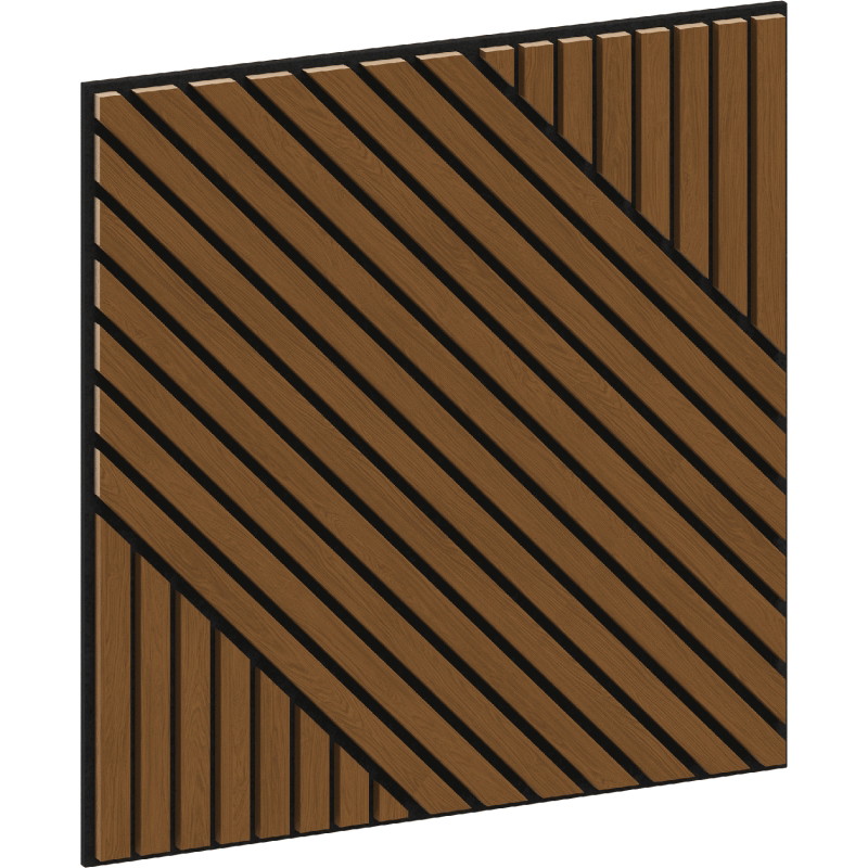 Mexen Linea 26 akustinė sienų plokštė 60 x 60 cm (4 vnt.), 9 mm veltinis, techninis fanera, Natūralus Ąžuolas