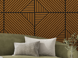 Mexen Linea 26 akustinė sienų plokštė 60 x 60 cm (4 vnt.), 9 mm veltinis, techninis fanera, Natūralus Ąžuolas
