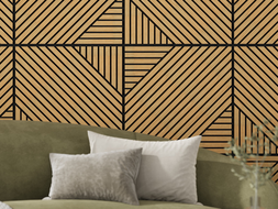 Mexen Linea 26 akustinė sienų plokštė 60 x 60 cm (4 vnt.), 9 mm veltinis, techninis fanera, Ąžuolas Classic