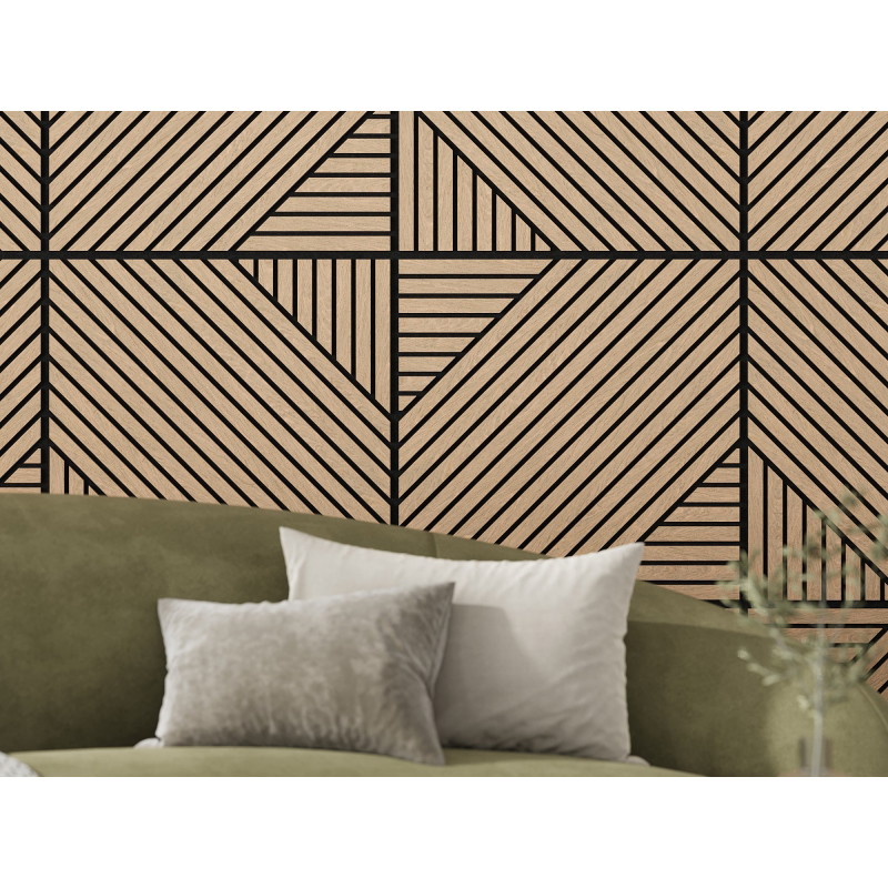 Mexen Linea 26 akustinis sienos skydelis 60 x 60 cm (4 vnt.), veltinis 9 mm, techninis lukštas, Balintas Ąžuolas