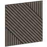 Mexen Linea 26 akustinė sieninė plokštė 60 x 60 cm (4 vnt.), 9 mm veltinis, techninis lukštas, Pilkas Ąžuolas