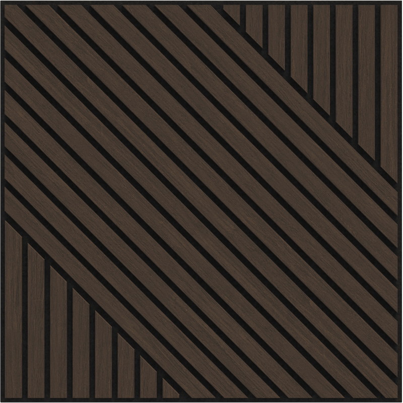 Mexen Linea 26 sieninis akustinis skydas 60 x 60 cm (4vnt.), 9 mm veltinis, techninis fanera, Mocca Ąžuolas