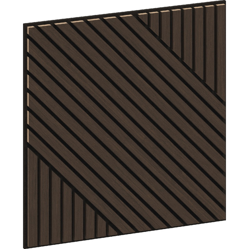 Mexen Linea 26 sieninis akustinis skydas 60 x 60 cm (4vnt.), 9 mm veltinis, techninis fanera, Mocca Ąžuolas