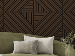 Mexen Linea 26 sieninis akustinis skydas 60 x 60 cm (4vnt.), 9 mm veltinis, techninis fanera, Mocca Ąžuolas