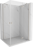 Mexen Mist-H Dviguba dešinė varstoma dušo kabina 70 x 80 cm, permatoma, šveistas nikelis - 8A5-070L-080P-97-00