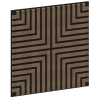 Mexen Linea 02 akustinė sieninė plokštė 60 x 60 cm (4 vnt.), veltinis 9 mm, techninis fanera, Tamsus Riešutas