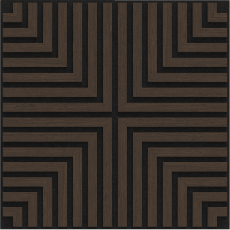 Mexen Linea 02 akustinė sieninė plokštė 60 x 60 cm (4 vnt.), 9 mm veltinis, techninis faneras, Mocca ąžuolas