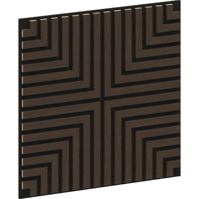 Mexen Linea 02 akustinė sieninė plokštė 60 x 60 cm (4 vnt.), 9 mm veltinis, techninis faneras, Mocca ąžuolas