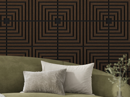 Mexen Linea 02 akustinė sieninė plokštė 60 x 60 cm (4 vnt.), 9 mm veltinis, techninis faneras, Mocca ąžuolas