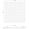 Mexen Linea 02 akustinė sieninė plokštė 60 x 60 cm (4 vnt.), 9 mm veltinis, techninis faneras, Mocca ąžuolas