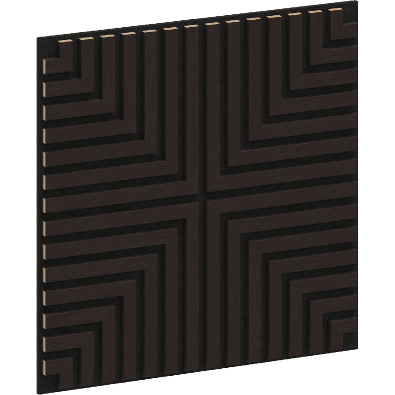Mexen Linea 02 garsinis sieninis skydas 60 x 60 cm (4vnt.), veltinis 9 mm, techninė fanera, Juodasis Ąžuolas
