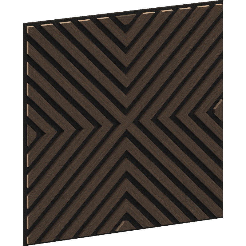 Mexen Linea 01 sienų akustinis skydelis 60 x 60 cm (4 vnt.), 9 mm veltinis, techninis fanera, Mocca Ąžuolas