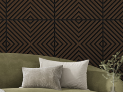Mexen Linea 01 sienų akustinis skydelis 60 x 60 cm (4 vnt.), 9 mm veltinis, techninis fanera, Mocca Ąžuolas