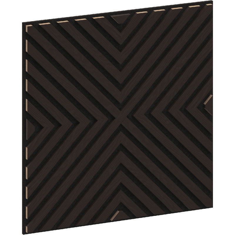 Mexen Linea 01 akustinė sienų plokštė 60 x 60 cm (4vnt.), veltinis 9 mm, techninė fanera, Juodoji Ąžuolo