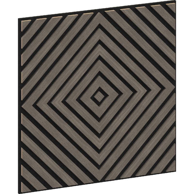 Mexen Linea 03 akustinė sieninė plokštė 60 x 60 cm (4vnt.), veltinys 9 mm, techninis faneruotas, Pilka Ąžuolas