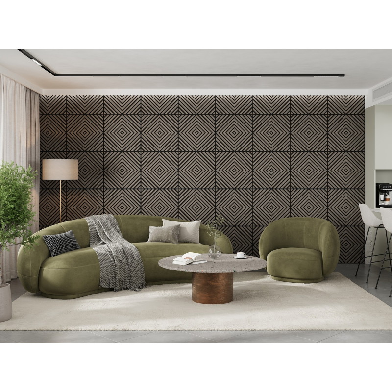 Mexen Linea 03 akustinė sieninė plokštė 60 x 60 cm (4vnt.), veltinys 9 mm, techninis faneruotas, Pilka Ąžuolas