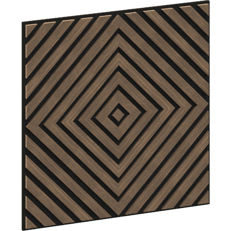 Mexen Linea 03 akustinė sienų plokštė 60 x 60 cm (4vnt.), veltinis 9 mm, techninis fanera, Tamsus Riešutas