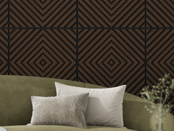 Mexen Linea 03 akustinė sieninė plokštė 60 x 60 cm (4 vnt.), 9 mm veltinis, techninis faneras, Mocca ąžuolas