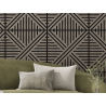 Mexen Linea 05 sieninis akustinis skydas 60 x 60 cm (4 vnt.), veltinis 9 mm, techninis faneras, Pilkas Ąžuolas