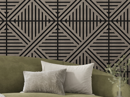 Mexen Linea 05 sieninis akustinis skydas 60 x 60 cm (4 vnt.), veltinis 9 mm, techninis faneras, Pilkas Ąžuolas