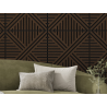 Mexen Linea 05 akustinis sienų skydelis 60 x 60 cm (4 vnt.), 9 mm filcas, technologinis fanera, Mocca ąžuolas