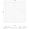 Mexen Linea 05 akustinis sienų skydelis 60 x 60 cm (4 vnt.), 9 mm filcas, technologinis fanera, Mocca ąžuolas