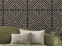Mexen Linea 06 akustinis sieninis skydas 60 x 60 cm (4 vnt.), 9 mm veltinis, techninė fanera, Pilka Ąžuolas