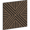 Mexen Linea 06 akustinė sienų plokštė 60 x 60 cm (4 vnt.), veltinis 9 mm, techninis faneris, Tamsus Riešutas