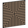 Mexen Linea 02 garsinė sieninė plokštė 60 x 60 cm (4 vnt.), veltinis 9 mm, techninis fanera, Šviesus riešutas